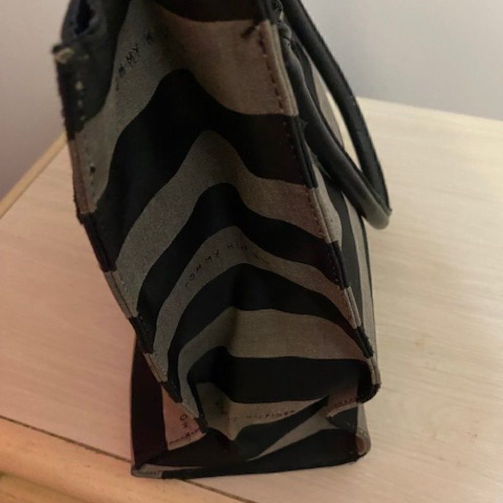 Tommy Hilfiger gray black canvas tote - Picture 3 of 8